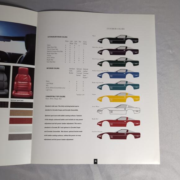 Vintage 1992 Chevrolet Corvette Deluxe Sales Brochure with Envelope - Picture 7 of 10